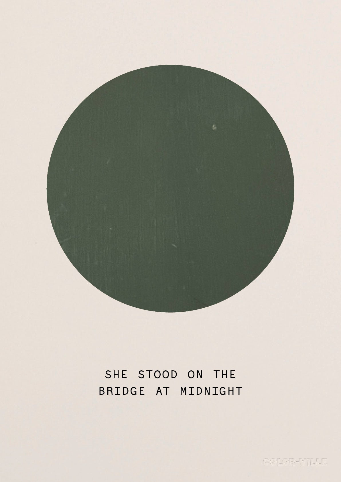 She stood on the bridge at midnight