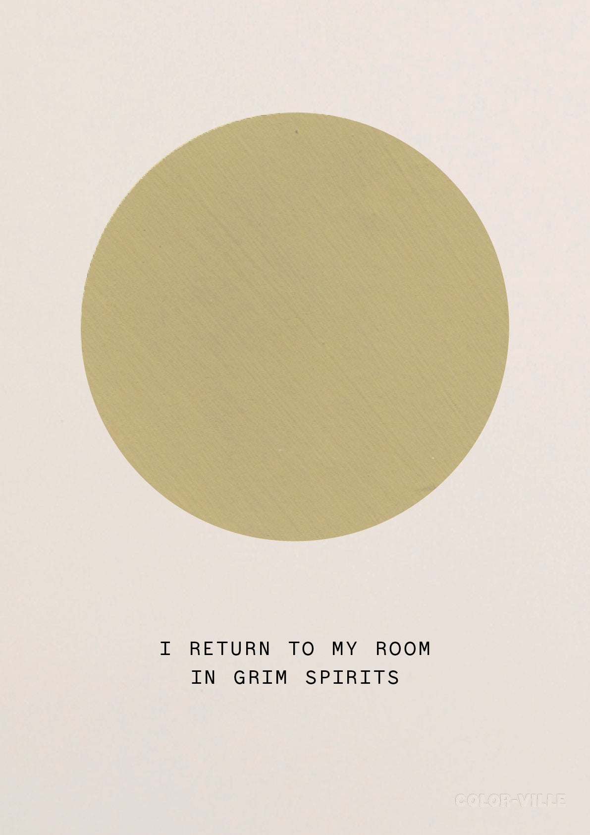 I return to my room in grim spirits