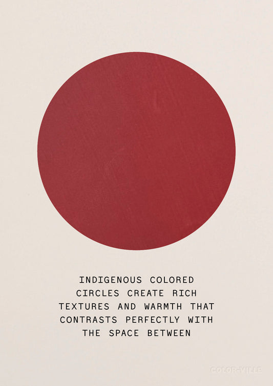 Ingenious colored circles create rich textures and warmth that contrasts perfectly with the space between