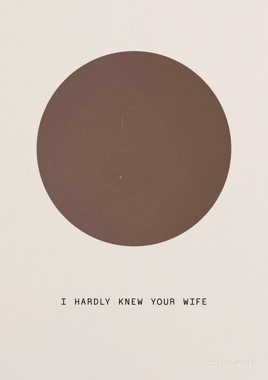 I hardly knew your wife