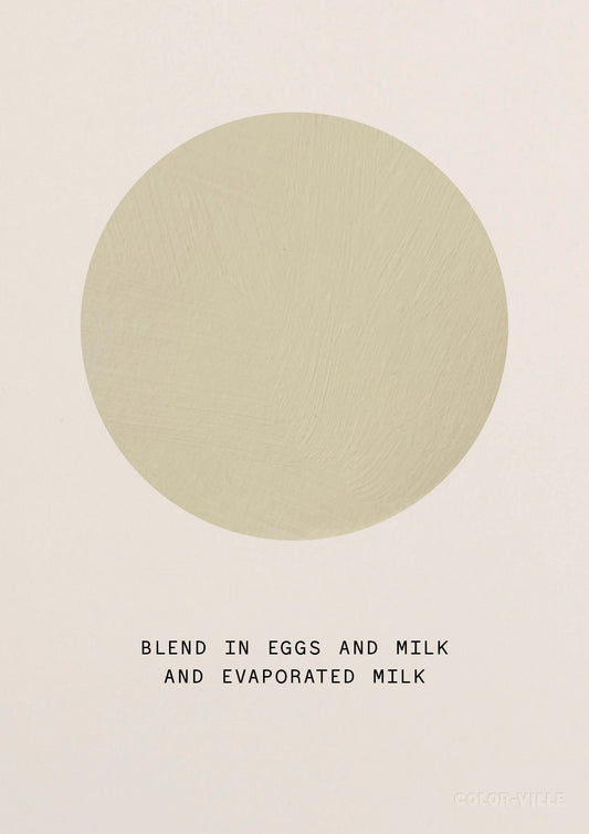 Blend in eggs and milk and evaporated milk