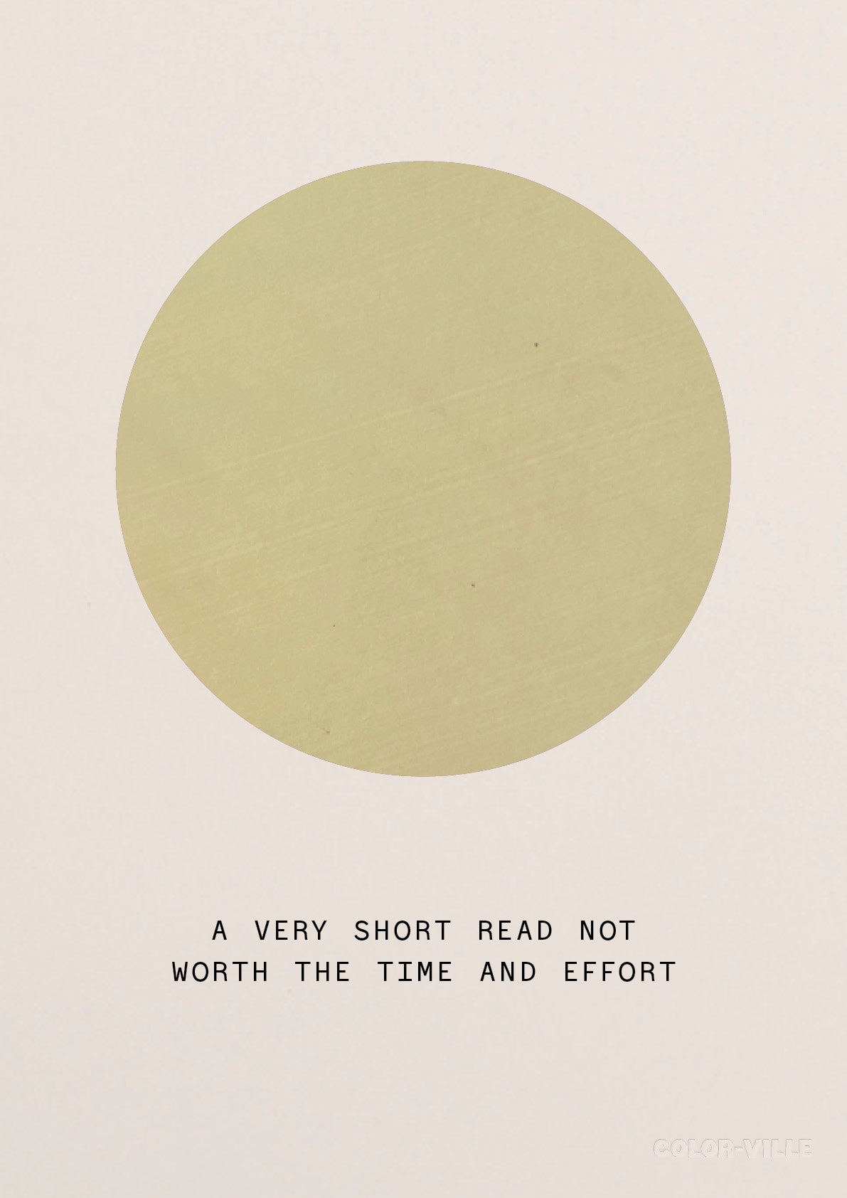 A very short read not worth the time and effort